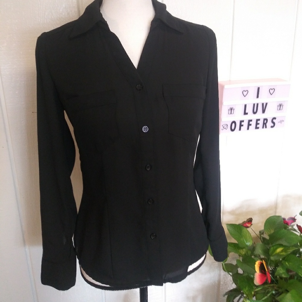 Black Button Down Blouse